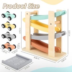 Colorful Wooden Car Ramp Racer Set